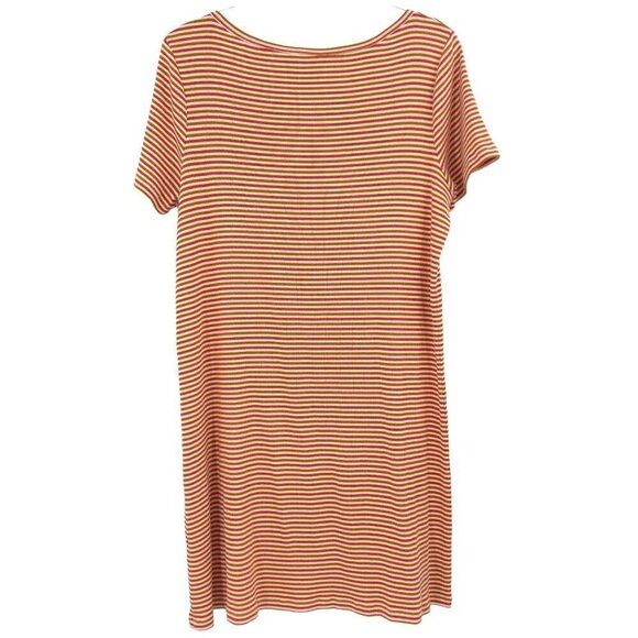 Madewell Swingy Tee Dress In Stripe A-Line Mini Ribbed Jersey Knit Stretch M - Picture 4 of 10